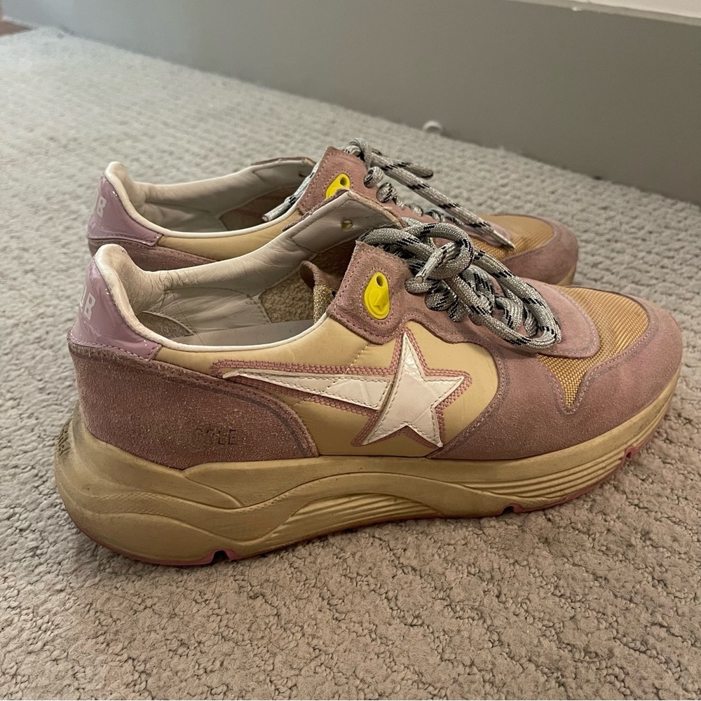 Golden Goose Pink and Beige Women's Running Sneakers